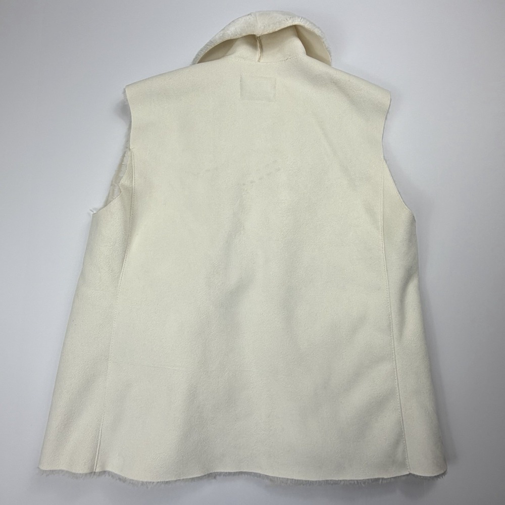 Lauren Ralph Lauren Faux Shearling Vest Women's Large Sleeveless Hook Front Coat - Picture 5 of 9